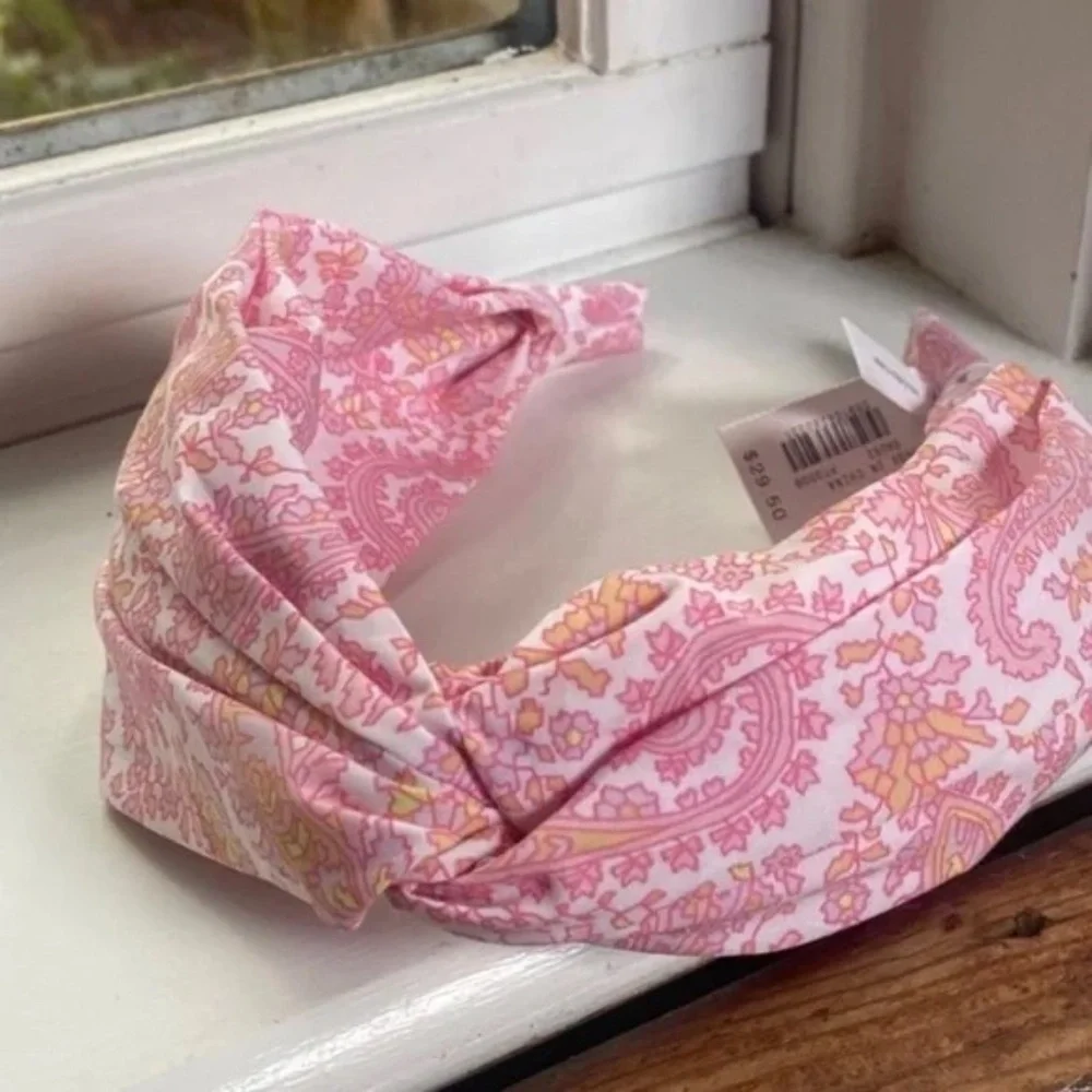 NWT J. Crew Twist Pink Paisley Headband